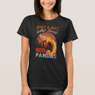 Camiseta Apenas Um Menino Que Ama Pandas Vermelhas