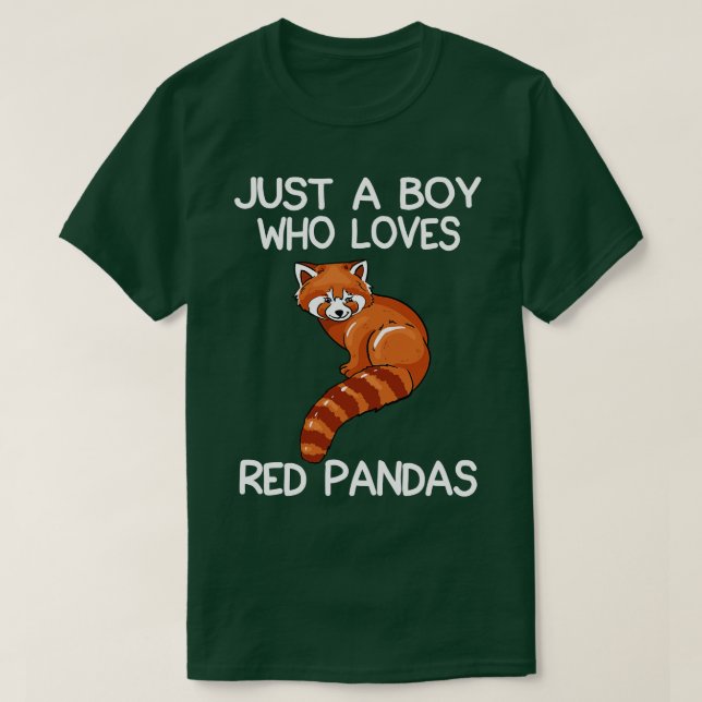 Camiseta Apenas Um Menino Que Ama Pandas Vermelhas 2 (Frente do Design)