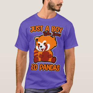 Camiseta Apenas Um Menino Que Ama Pandas Vermelhas 2