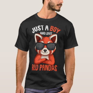 Camiseta Apenas um Menino que Ama Pandas Vermelhos