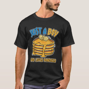 Camiseta Apenas um menino que ama panquecas café da manhã P