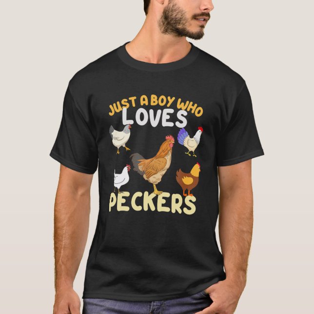 Camiseta Apenas Um Menino Que Ama Peckers Farmer Amantes De (Frente)
