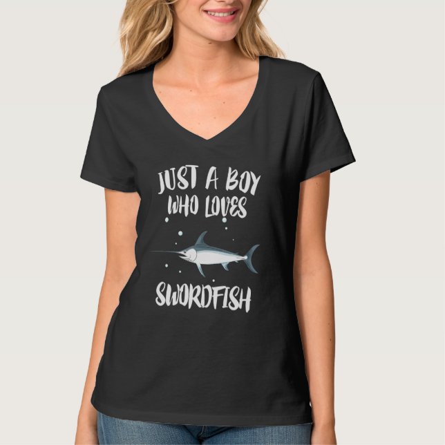 Camiseta Apenas um menino que ama peixe-espada (Frente)