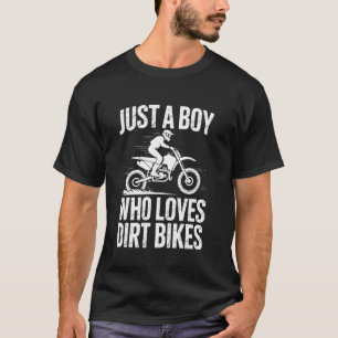 Camiseta Apenas um menino que ama pilotos de bicicletas suj