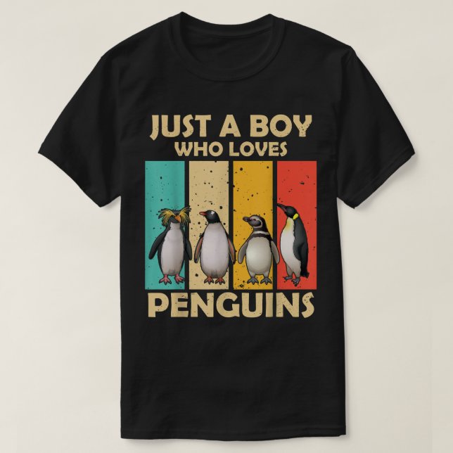 Camiseta Apenas Um Menino Que Ama Pinguins Cute Penguin Zoo (Frente do Design)