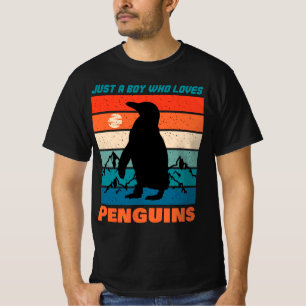 Camiseta Apenas Um Menino Que Ama Pinguins - Retro Animal
