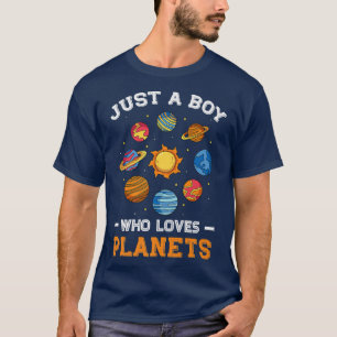 Camiseta Apenas Um Menino Que Ama Planetas Ciência Espacial