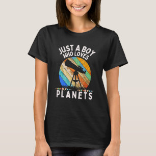 Camiseta Apenas Um Menino Que Ama Planetas E Espaço Solar D