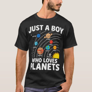 Camiseta Apenas Um Menino Que Ama Planetas Sistema Solar