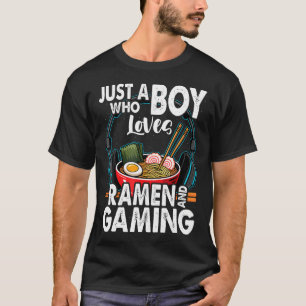 Camiseta Apenas Um Menino Que Ama Ramen E Jogos Japão Anime
