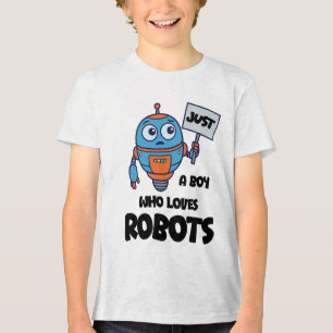 Camiseta Apenas um menino que ama robôs crianças