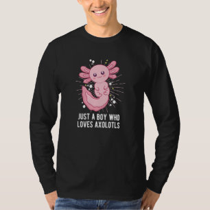 Camiseta Apenas um Menino que Ama Salamandra Axolote Engraç