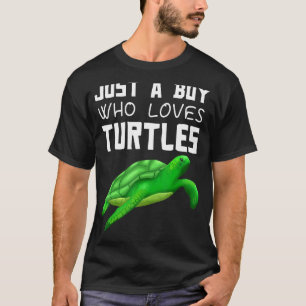 Camiseta Apenas Um Menino Que Ama Tartarugas Do Mar De Répt