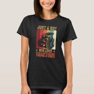 Camiseta Apenas um menino que ama tratores Fazendeiro Fazen