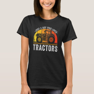 Camiseta Apenas Um Menino Que Ama Tratores Homens Fazendo T