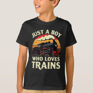 Camiseta Apenas um menino que ama trens Amante de trens vin