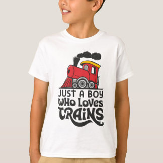 Camiseta Apenas um menino que ama trens e locomotiva clássi