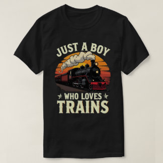 Camiseta Apenas um menino que ama trens Vintage amante de t