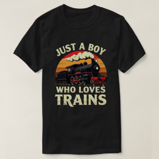 Camiseta Apenas um menino que ama trens Vintage amante de t