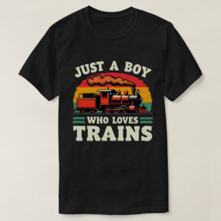 Camiseta Apenas um menino que ama trens Vintage amante de t