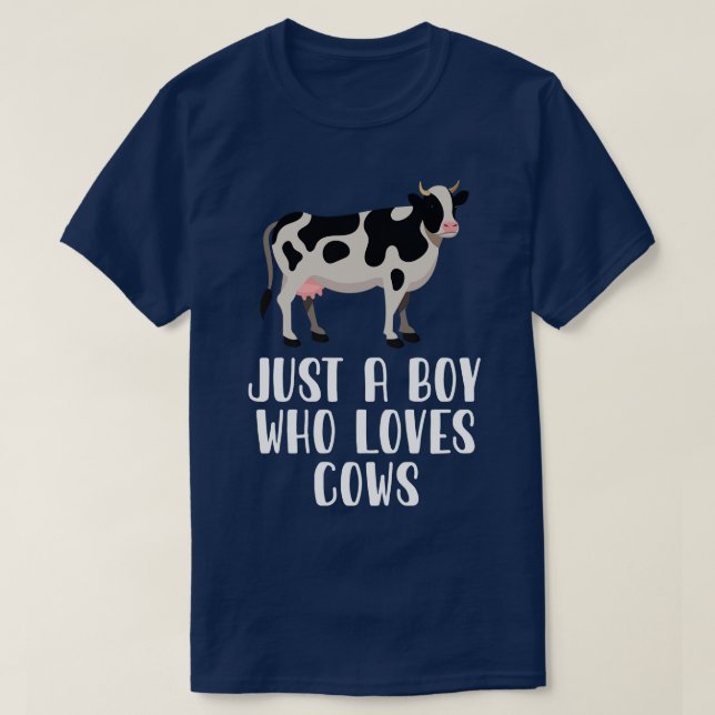 Camiseta Apenas Um Menino Que Ama Vacas 1 (Frente do Design)