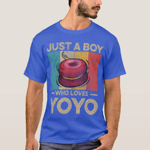 Camiseta Apenas um menino que ama Yoyo Engraçado Vintage Yo