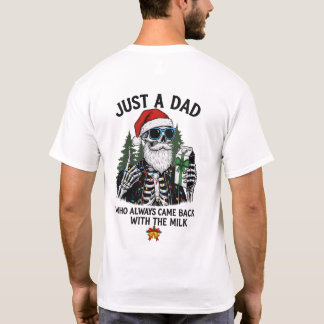 Camiseta "Apenas um Pai" Esqueleto de Natal Engraçado