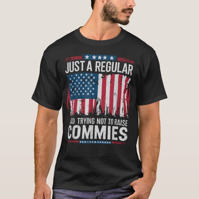 Camiseta Apenas Um Pai Normal Tentando Não Criar (Frente)