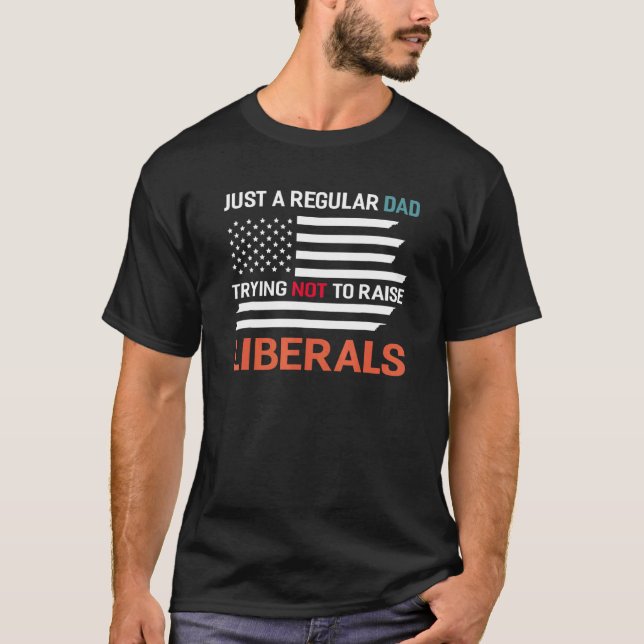 Camiseta Apenas Um Pai Regular Tentando Não Levantar Libera (Frente)