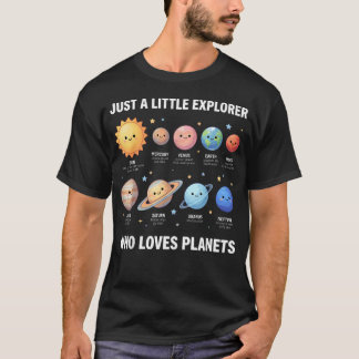 Camiseta Apenas um pequeno explorador que ama planetas sola