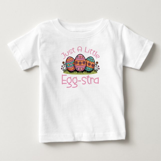 Camiseta Apenas Um Pouco Eggstra, Crianças de Páscoa (Frente)