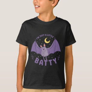 Camiseta Apenas Um Pouco Louco Morcego Pun Halloween