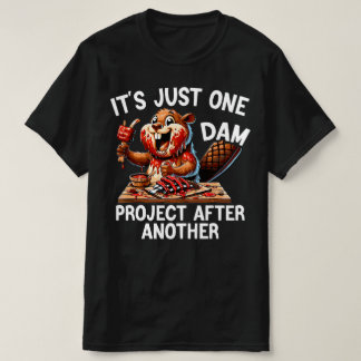Camiseta Apenas Um Projeto de Barragem Engraçado do Castor 
