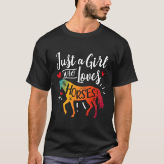 Camiseta Apenas Um Que Adora Cavalos Cavalos Doce Andando C