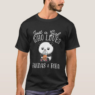Camiseta Apenas um que ama Pandas Boba Tea Bubble Tea Kawai