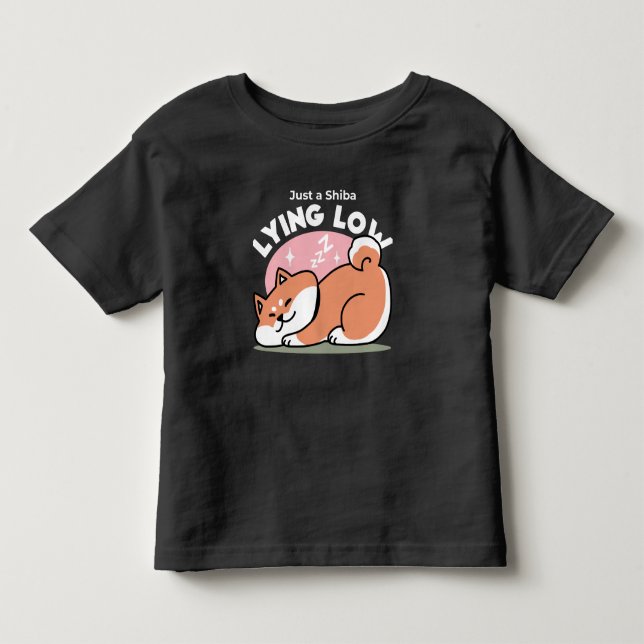 Camiseta Apenas um Shiba Mente Baixo: Design de Shiba Inu C (Frente)