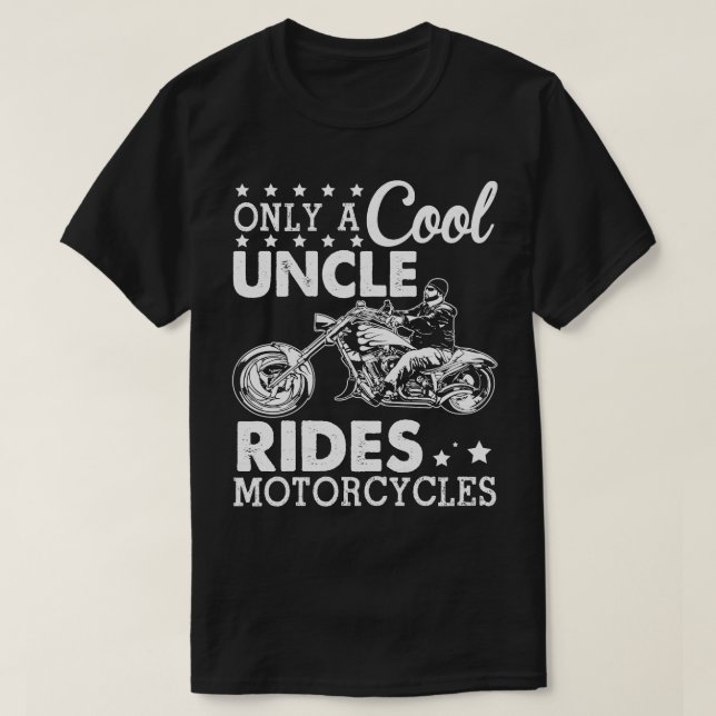 Camiseta Apenas Um Tio Legal Dirige Motocicletas Feliz Padr (Frente do Design)