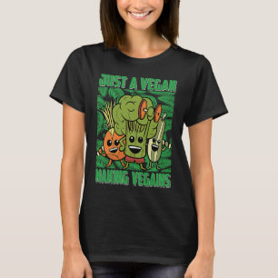 Camiseta Apenas um Vegano fazendo Veganos Veganos Dizendo