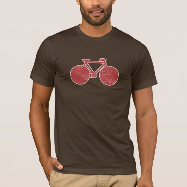 Camiseta Apenas uma bicicleta vermelha gráfica de envelheci (Frente)