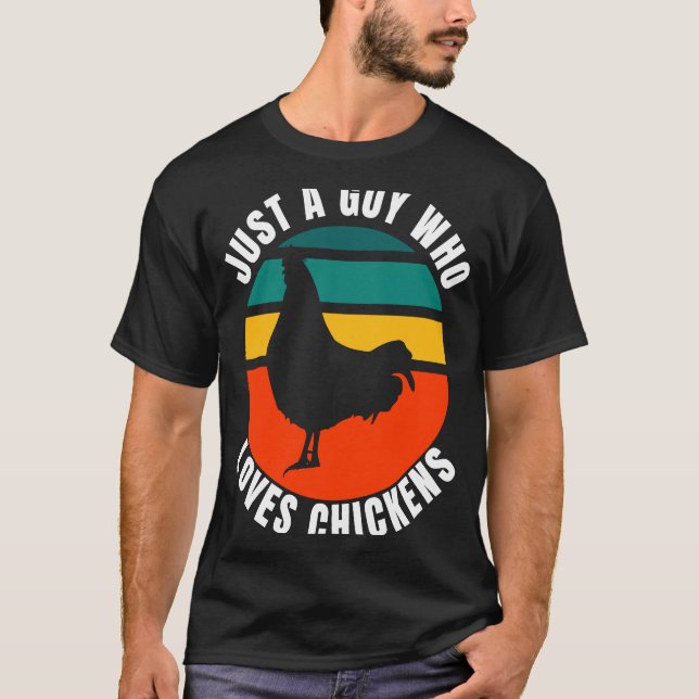 Camiseta Apenas uma Cara que ama frango retro-sunset poultr (Frente)