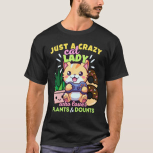 Camiseta Apenas Uma Dona de Gato Louca Que Ama Plantas Jogo