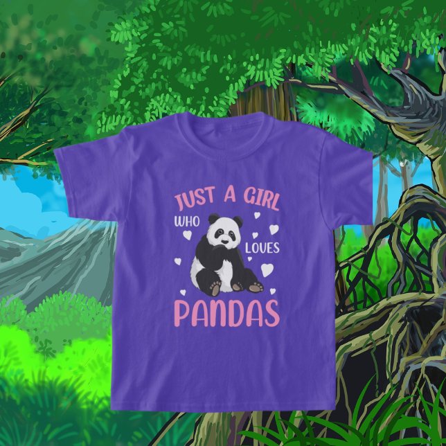 Camiseta apenas uma garota adora pandas word art (Criador carregado)