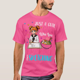 Camiseta Apenas Uma Garota Bonita Que Adora Ramen Esboçando