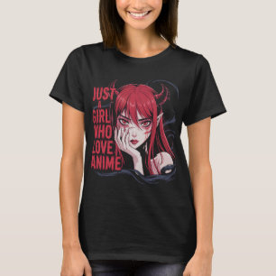 Camiseta Apenas Uma Garota de Anime Com Vibrações de Demôni