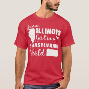 Camiseta Apenas uma garota de Illinois em um Mundo da Pensi