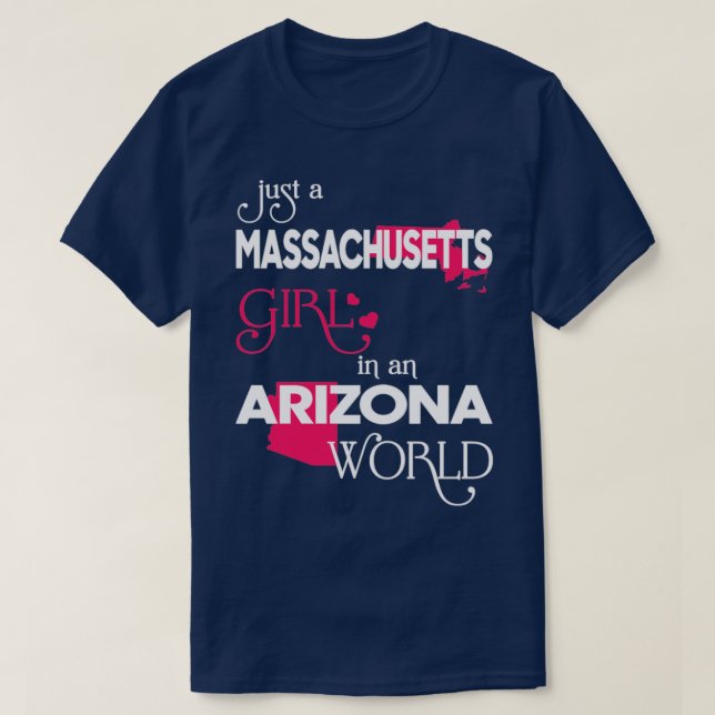 Camiseta Apenas uma garota de Massachusetts em um mundo de  (Frente do Design)