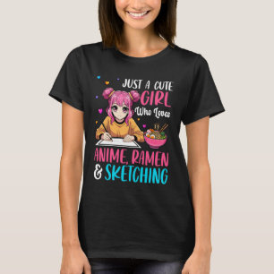 Camiseta Apenas Uma Garota Fofa Que Ama Desenho De Anime Ra