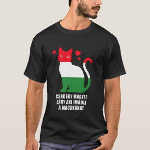 Camiseta Apenas uma garota húngara que ama gatos Bandeira M