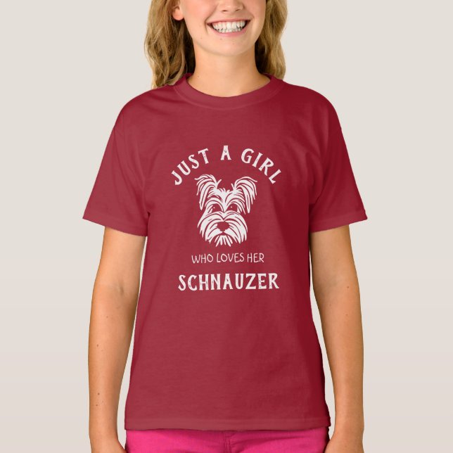 Camiseta Apenas uma garota que a ama Schnauzer (Frente)