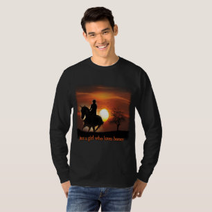 Camiseta apenas uma garota que adora cavalos